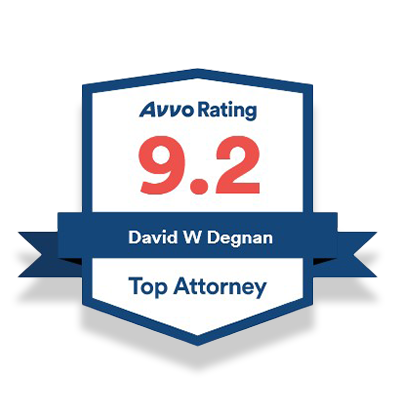 David W Degnan Avvo Rating Top Attorney Badge (400x400+DS)